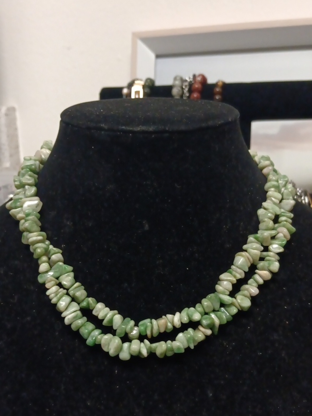 Green Chrysoprase Double Strand Chip Necklace - Women Jewelry